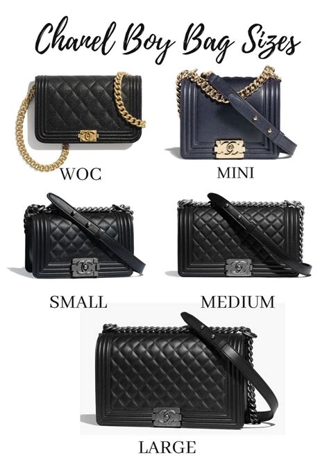 boy chanel bag sizes|Chanel boy small bag.